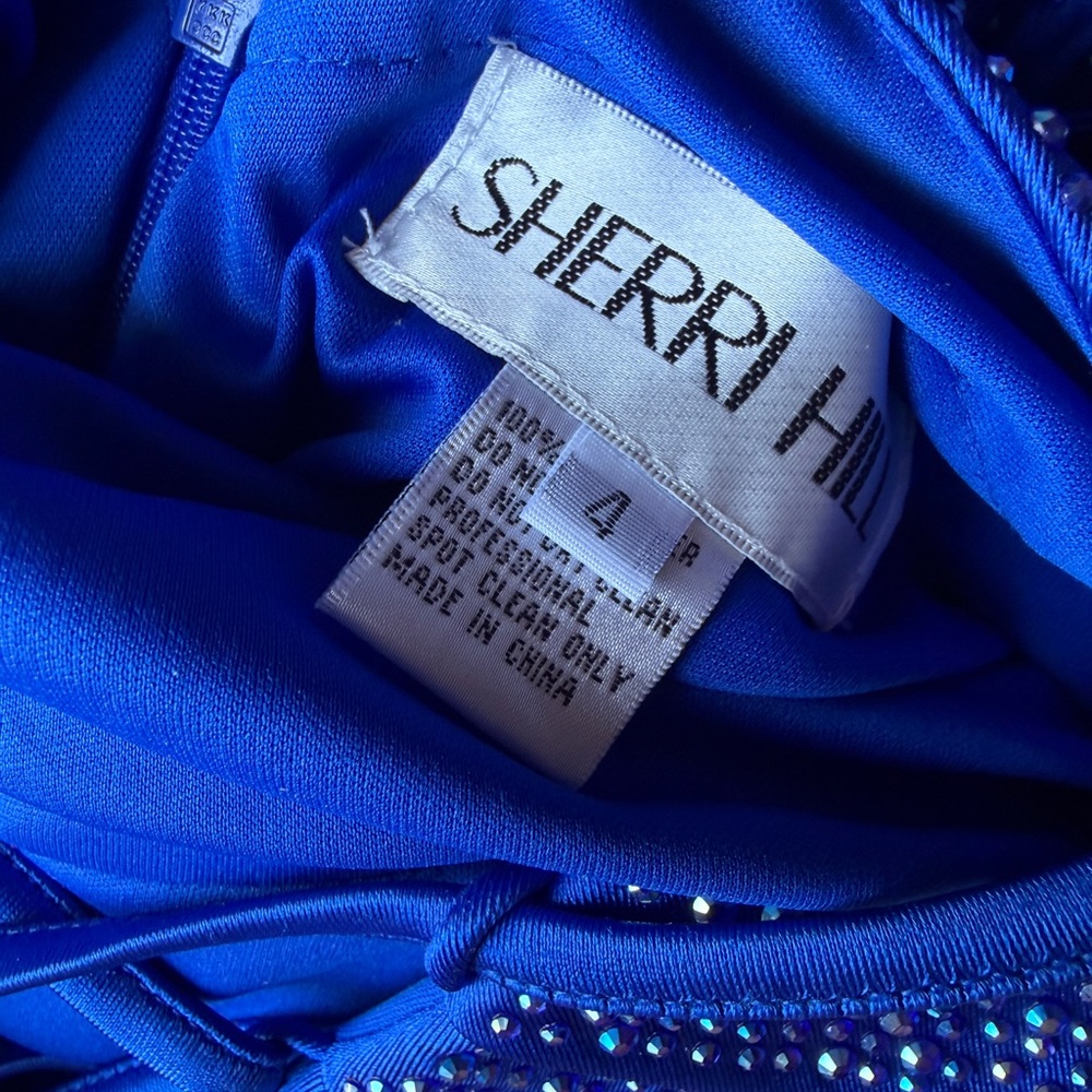 Sherri Hill Sapphire Gown with Rhinestones - Picture 5 of 5